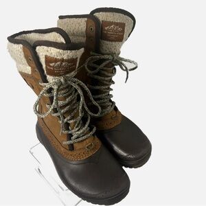 The North Face Women’s Suede Leather Duck Rain Boots Faux Fur Lined 8M